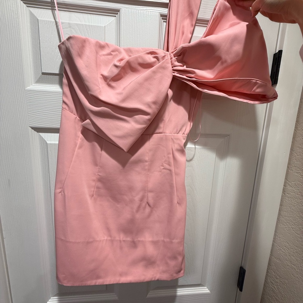 Impressions One-Shoulder Bow Dress